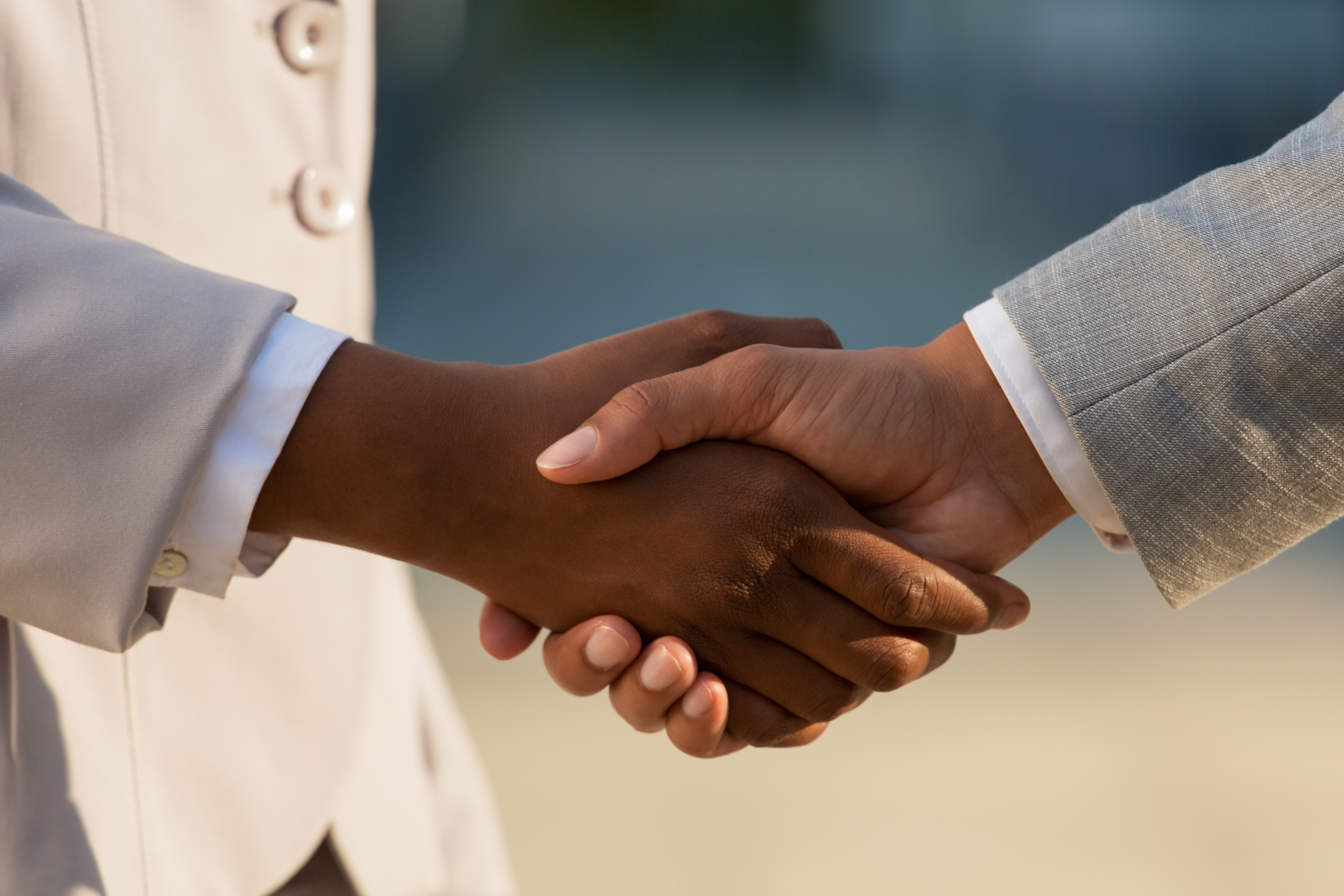 Business partners shaking hands