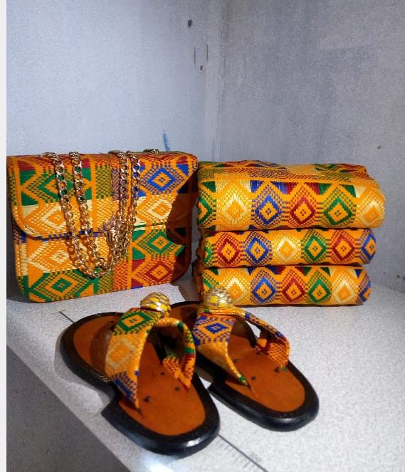 Kente bags and sandals