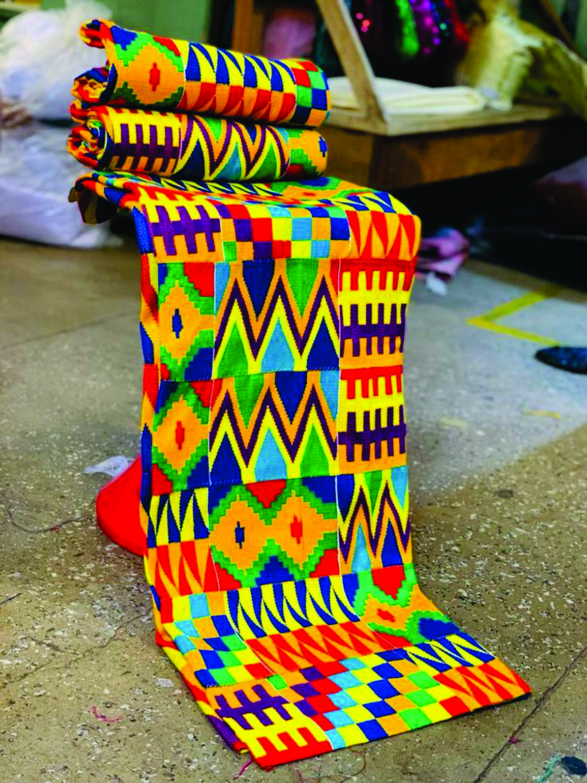 Colourful Ghanaian kente textile