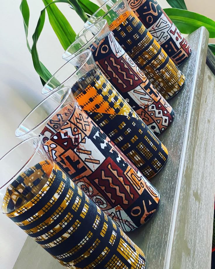 Kente patterned drinkware